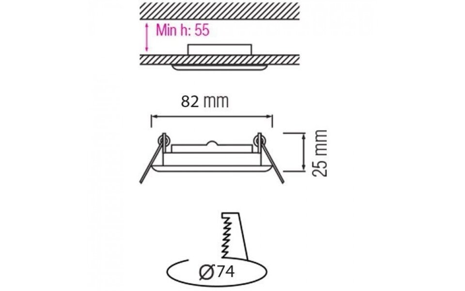 HLW LED 4W LED Spotlight Set - Tiltable Round Recessed Spotlight Matte Chrome - Dimmable LED Lamp