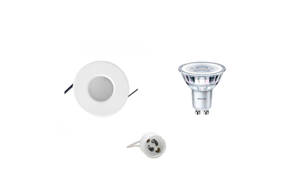 HLW LED LED Spot Set 4W - Dimbare Ronde IP65 Inbouwspot - Mat Wit, GU10, Zeer Warm Wit