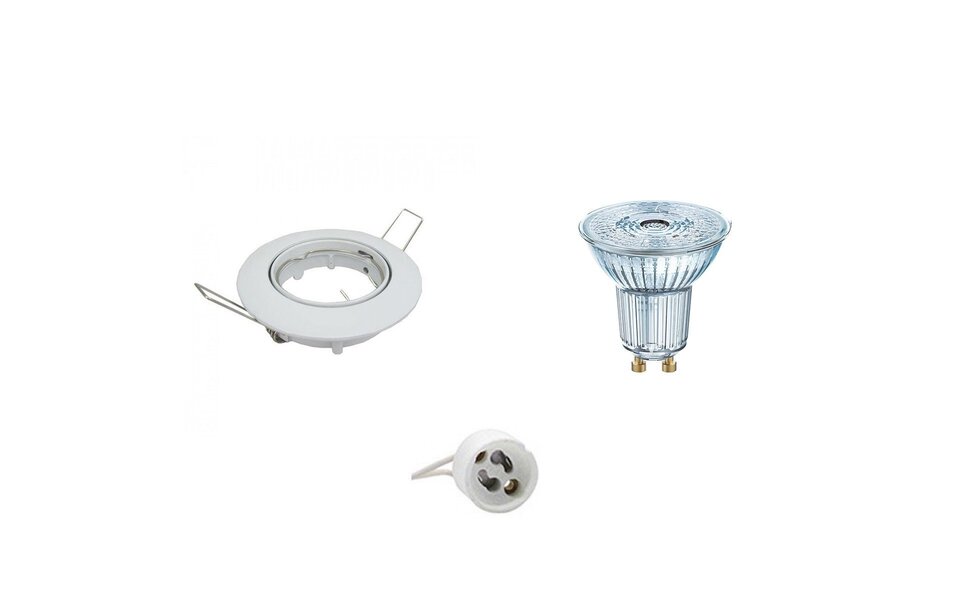 HLW LED LED Spotlight Set 4W - Tiltable Round Recessed Spotlight, Dimmable, White LED Lamp