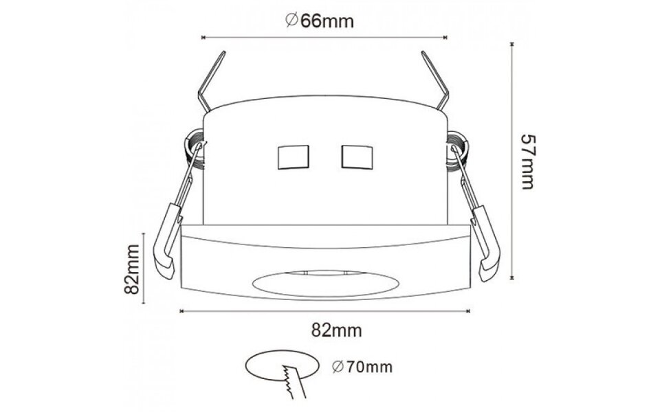 HLW LED LED Spot Set 3.4W - Dimmable Square Recessed Spot IP65 - Matte Chrome, GU10, Warm White