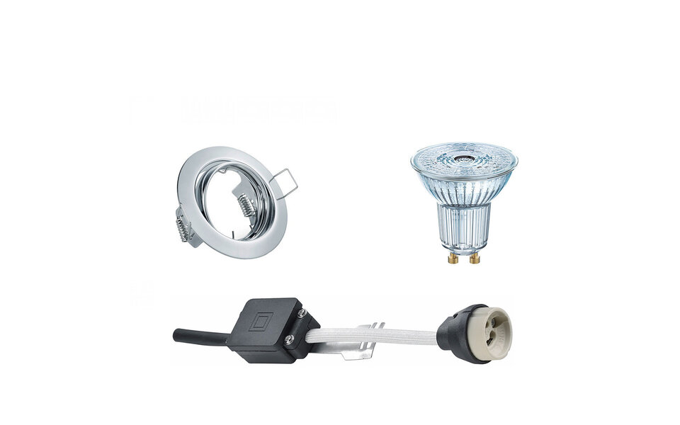 HLW LED LED Spot Set 4W - Kantelbare Dimbare Ronde Inbouwspot met GU10 Fitting in Glans Chroom HLW LED LED Spot Set 4W - Kantelbare Dimbare Ronde Inbouwspot met GU10 Fitting in Glans Chroom