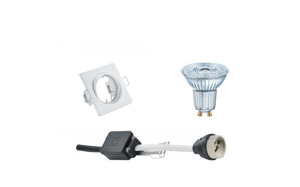 HLW LED LED Spot Set 4W - Dimbare Inbouwspot Kantelbare Vierkante Witte Spot