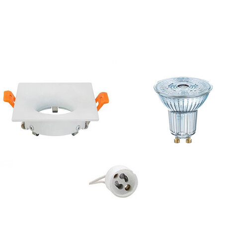 LED Spot Set 5W - Dimbare Vierkante Inbouwspot Mat Wit met GU10 Fitting LED Spot Set 5W - Dimbare Vierkante Inbouwspot Mat Wit met GU10 Fitting