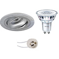 Dimmable 4W LED Spot Set - Tiltable Round Recessed Spotlight White Spot Ø92mm