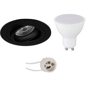 LED Inbouwspot GU10 Kantelbaar 6W 3000K Mat Zwart LED Inbouwspot GU10 Kantelbaar 6W 3000K Mat Zwart