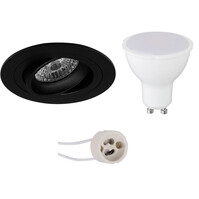 LED Inbouwspot 6W GU10 Kantelbaar Mat Zwart 6400K 440lm LED Inbouwspot 6W GU10 Kantelbaar Mat Zwart 6400K 440lm