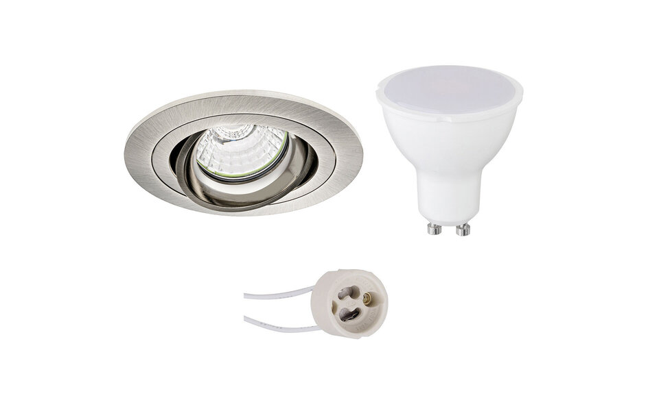 HLW LED LED Spot Set 8W - Tiltable Recessed Spotlight Round Spotlight Matte Nickel White Spotlight