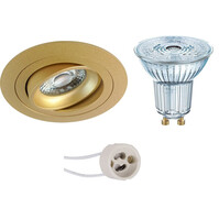 Dimbare LED inbouwspot GU10 mat goud 3000K kantelbaar