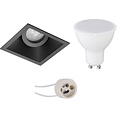 LED Spot Set 6W - Tiltable Square Recessed Spot Light Matte Black/White - GU10 Fitting