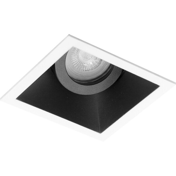 HLW LED 8W LED Spot Set - Kantelbare Vierkante Inbouwspot Mat Zwart/Wit - GU10 HLW LED 8W LED Spot Set - Kantelbare Vierkante Inbouwspot Mat Zwart/Wit - GU10