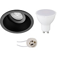 LED Spot Set 8W - Kantelbare Ronde Inbouwspot Mat Zwart - GU10 LED Lamp