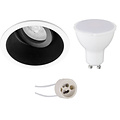 Pragmi Zano Pro 4W LED Spotlight Set - Tiltable Round Recessed Spotlight Black/White, Bright 6400K, GU10 Fitting