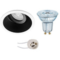 LED Spotlight Set - 4W Dimmable Recessed Spotlight Adjustable Round Spotlight Matte Black/White