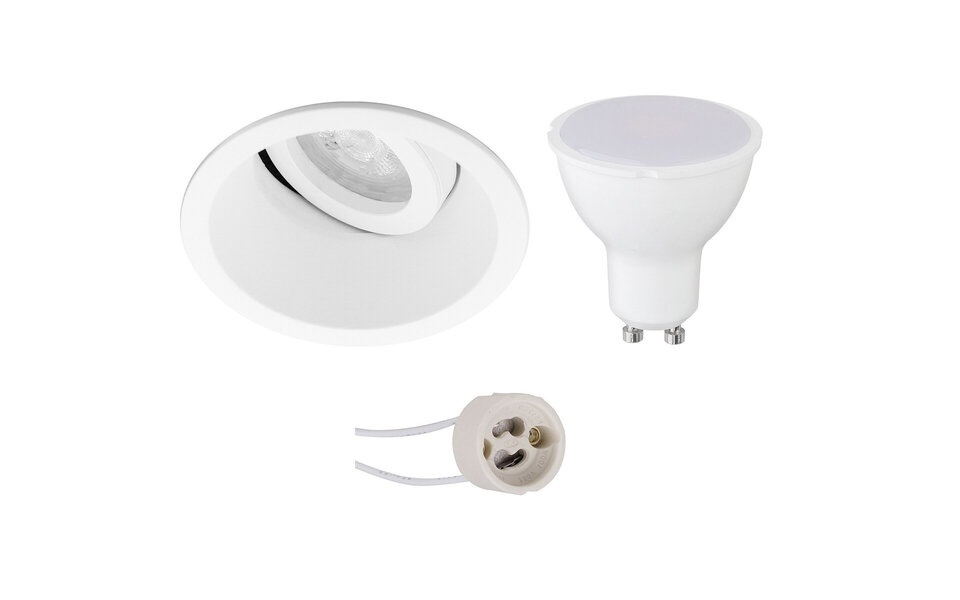HLW LED LED Spot Set 4W - Tiltable Round Recessed Spot Light Matte White - Warm White 3000K HLW LED LED Spot Set 4W - Tiltable Round Recessed Spot Light Matte White - Warm White 3000K