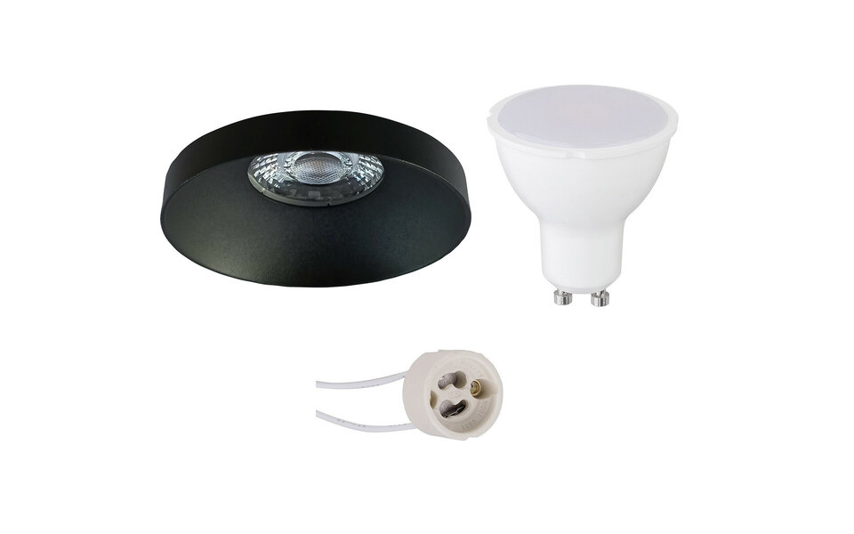 HLW LED LED Spotlight Set 8W - Recessed Spotlight Round Matte Black, Warm White 3000K, GU10 Fitting HLW LED LED Spotlight Set 8W - Recessed Spotlight Round Matte Black, Warm White 3000K, GU10 Fitting