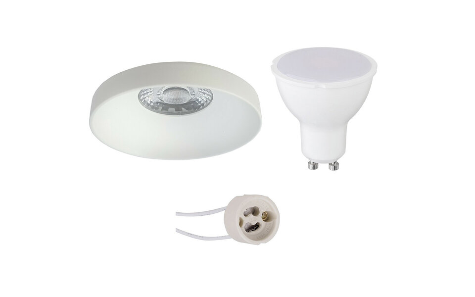 HLW LED LED Spot Set Pragmi Vrito Pro - 4W Witte Ronde Inbouwspot met GU10, Natuurlijk Wit 4200K HLW LED LED Spot Set Pragmi Vrito Pro - 4W Witte Ronde Inbouwspot met GU10, Natuurlijk Wit 4200K