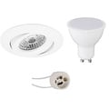 LED Spot Set Pragmi Uranio Pro - Kantelbare Ronde 4W Inbouwspot Mat Wit Ø82mm