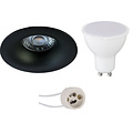 LED Spot Set Pragmi Nora Pro - 4W LED Recessed Spotlight Round Black Spotlight