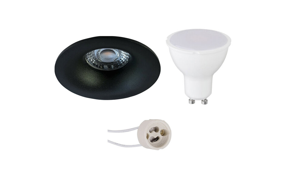 HLW LED LED Spot Set 6W - Round Recessed Spotlight Matte Black - GU10 - Natural White 4200K HLW LED LED Spot Set 6W - Round Recessed Spotlight Matte Black - GU10 - Natural White 4200K