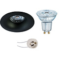 LED Spotlight Set 5W Dimmable Round Recessed Spotlight - Matte Black Spotlight GU10