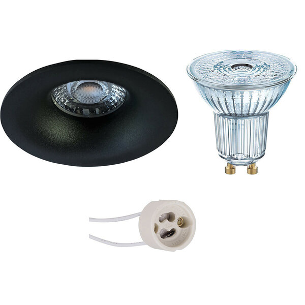 HLW LED LED Spot Set 5W Dimbare Ronde Inbouwspot - Mat Zwarte Spot GU10