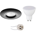 LED Spot Set 6W - Round Recessed Spotlight IP65 Matte Black - Natural White 4200K LED Spot Set 6W - Round Recessed Spotlight IP65 Matte Black - Natural White 4200K