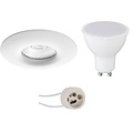 LED Spot Set 6W IP65 Waterdicht Mat Wit Inbouwspot Ronde Spot GU10