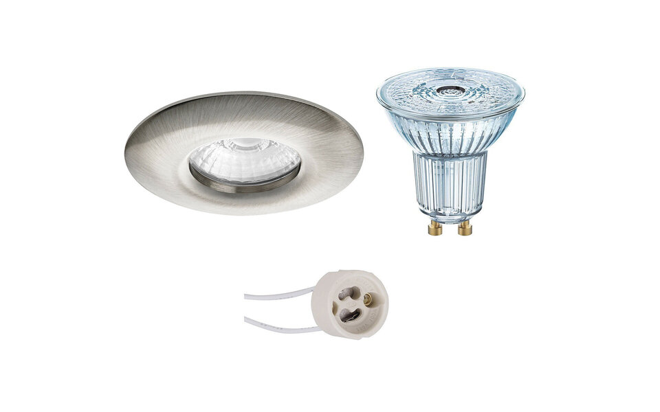 HLW LED LED Spot Set - Dimbare 4W LED Inbouwspot IP65 Ronde Spot, Mat Nikkel