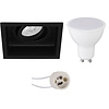 Mat zwarte kantelbare vierkante LED inbouwspot 4W GU10 Mat zwarte kantelbare vierkante LED inbouwspot 4W GU10