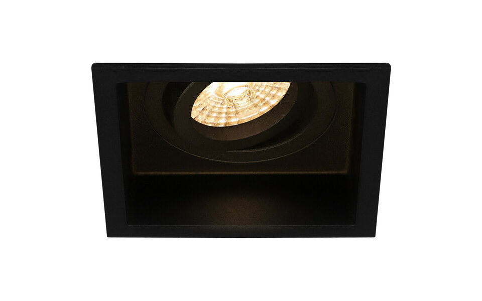 HLW LED Mat Zwarte Kantelbare Vierkante Inbouwspot 4W LED Spot - Natuurlijk Wit