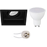 LED inbouwspot vierkant kantelbaar 6W GU10 3000K Lichtbronnen