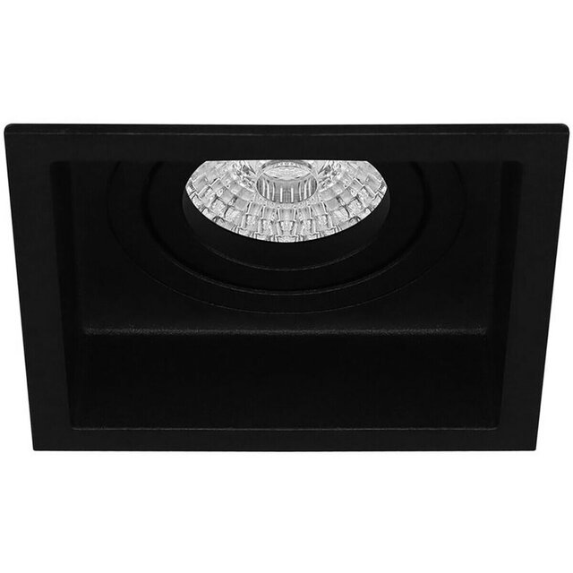 HLW LED LED Spot Set 8W - Kantelbare Vierkante Inbouwspot Mat Zwart, GU10, Helder Wit