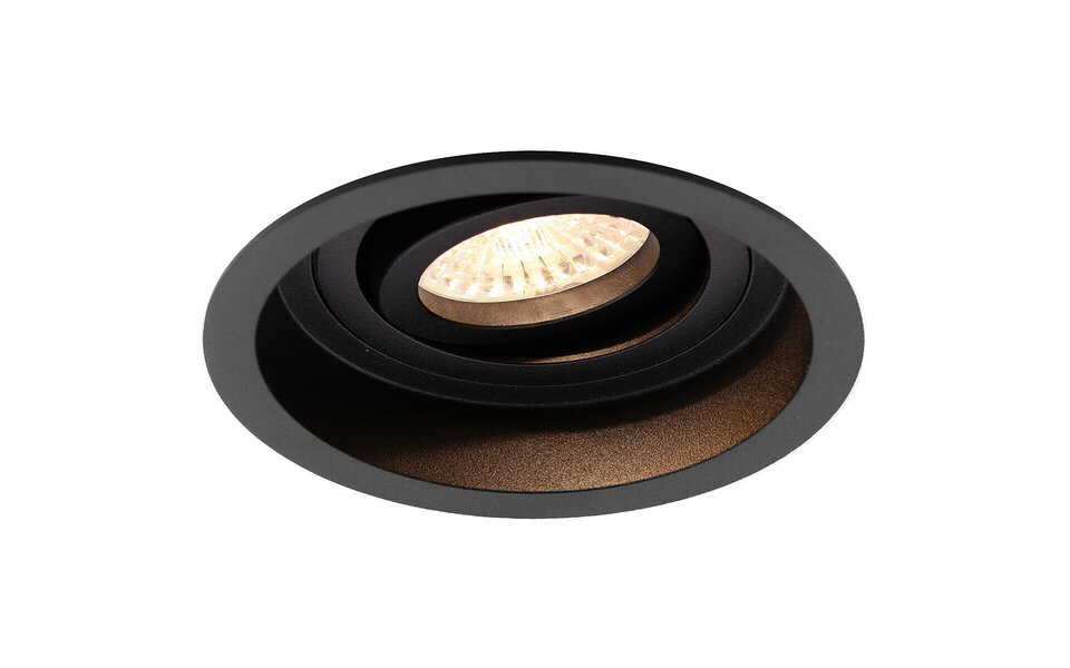 HLW LED LED Spot Set - Inbouwspot Ronde Kantelbare Dimbare Spot Mat Zwart 4W LED