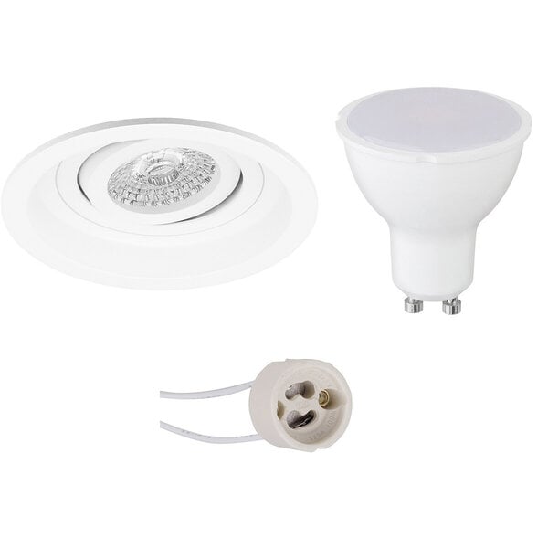 HLW LED LED Spot Set 4W - Kantelbare Ronde Inbouwspot Mat Wit, Warm Wit 3000K, GU10 Fitting HLW LED LED Spot Set 4W - Kantelbare Ronde Inbouwspot Mat Wit, Warm Wit 3000K, GU10 Fitting