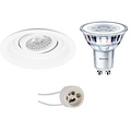 Pragmi Domy Pro 4W LED Spot Set - Kantelbare Ronde Inbouwspot, Mat Wit, Dimbaar, GU10 Fitting Pragmi Domy Pro 4W LED Spot Set - Kantelbare Ronde Inbouwspot, Mat Wit, Dimbaar, GU10 Fitting