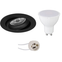 LED Inbouwspot 6W GU10 Kantelbaar Mat Zwart/Wit