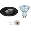 Mat Zwarte Dimbare LED Inbouwspot GU10 4.5W 4000K 350lm Mat Zwarte Dimbare LED Inbouwspot GU10 4.5W 4000K 350lm