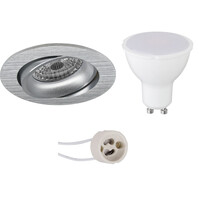 6W GU10 LED inbouwspot kantelbaar 3000K mat zilver set 6W GU10 LED inbouwspot kantelbaar 3000K mat zilver set