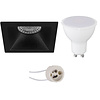 LED inbouwspot 6W vierkant mat zwart GU10 4200K LED inbouwspot 6W vierkant mat zwart GU10 4200K