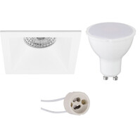 Vierkante inbouwspot LED 4W GU10 4200K - Mat wit