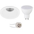 LED Spot Set 4W - Mat Witte Ronde Inbouwspot GU10 - Warm Wit 3000K