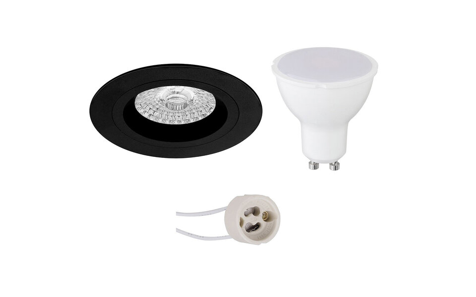 HLW LED LED Spot Set 4W - Mat Zwarte Inbouwspot Ronde Spot GU10 Natuurlijk Wit HLW LED LED Spot Set 4W - Mat Zwarte Inbouwspot Ronde Spot GU10 Natuurlijk Wit