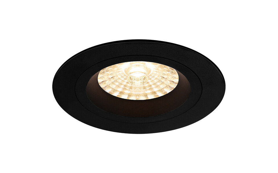 HLW LED LED Spot Set 6W - Round Recessed Spotlight Matte Black - Warm White 3000K - GU10 Fitting