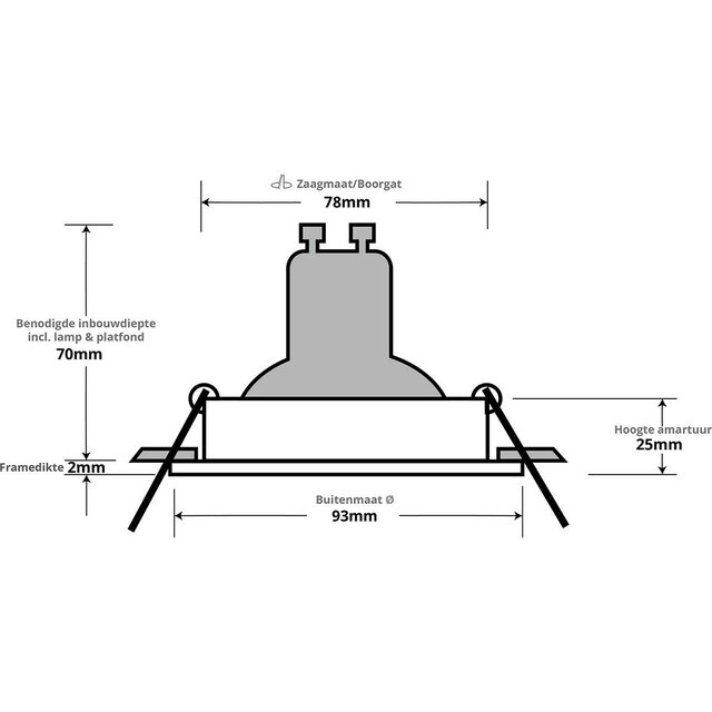 Inbouw diameter Inbouw diameter