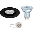LED Spot Set 5W - Dimbare Ronde Inbouwspot Mat Zwart - GU10 LED Lamp LED Spot Set 5W - Dimbare Ronde Inbouwspot Mat Zwart - GU10 LED Lamp
