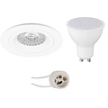 LED Spot Set - 6W LED Lamp Recessed Round Matte White GU10 Warm White 3000K LED Spot Set - 6W LED Lamp Recessed Round Matte White GU10 Warm White 3000K