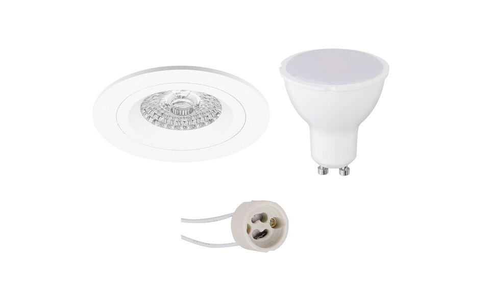 HLW LED LED Spot Set Pragmi Rodos Pro - 6W LED Inbouwspot Ronde Witte Spot 4200K HLW LED LED Spot Set Pragmi Rodos Pro - 6W LED Inbouwspot Ronde Witte Spot 4200K