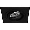 Kantelbare vierkante mat zwarte LED spot 8W met GU10 fitting en koel wit licht 6400K