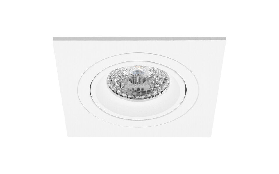 HLW LED LED Spotlight Set 6W - Tiltable Square Recessed Spotlight Matte White with GU10 Fitting