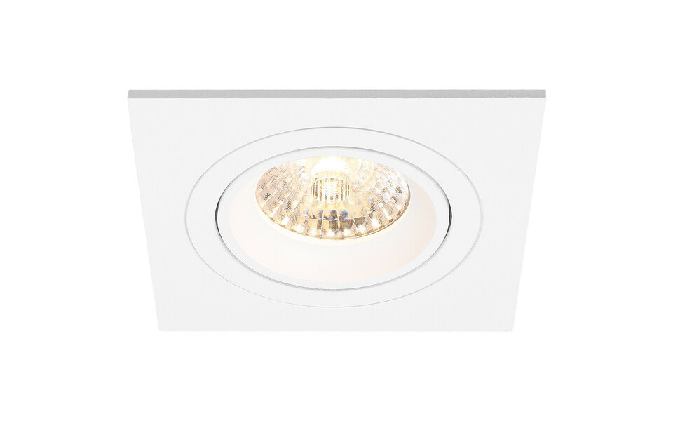 HLW LED LED Spot Set 5W - Dimmable Square Tiltable Recessed Spotlight Matt White